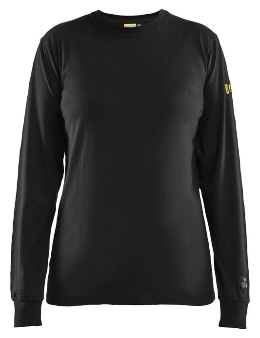 Blaklader Vlamvertragend Dames T-shirt lange mouwen 34671737 dames vlamwerend antistatisch zwart(9900)