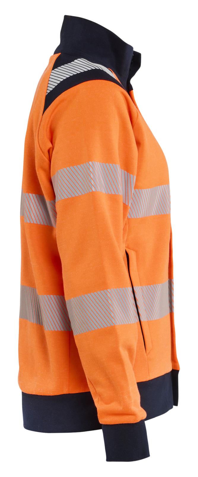 Blaklader Vlamvertragend Dames Multinorm Sweatshirt 34711745 rits inherent vlamwerend HiVis fluo oranje-marineblauw(5389)