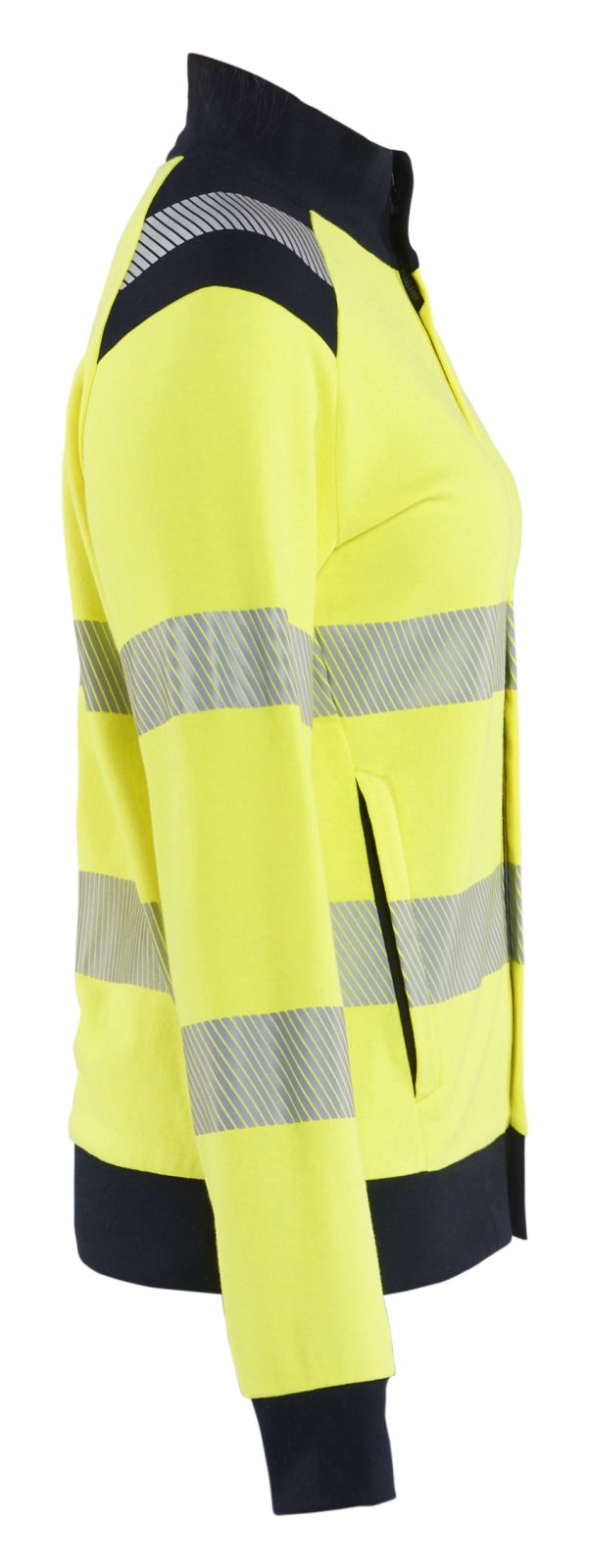 Blaklader Vlamvertragend Multinorm Dames Sweatshirts 34711762 rits vlamwerend antistatsich HiVis klasse 2 koude dames fluo geel-marineblauw(3389)