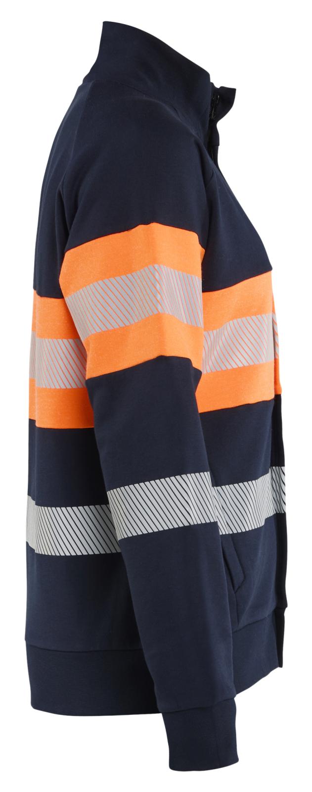 Blaklader Vlamvertragend Dames Multinorm Sweatshirt 34721745 rits inherent vlamwerend HiVis marineblauw-oranje(8953)