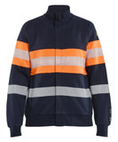 Blaklader Vlamvertragend Dames Multinorm Sweatshirt 34721745 rits inherent vlamwerend HiVis marineblauw-oranje(8953)