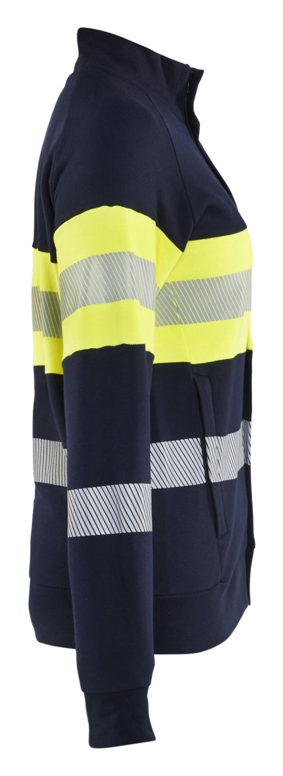 Blaklader Vlamvertragend Multinorm Dames Sweatshirts 34721762 rits vlamwerend antistatsich HiVis klasse 2 koude dames marineblauw-fluo geel(8933)