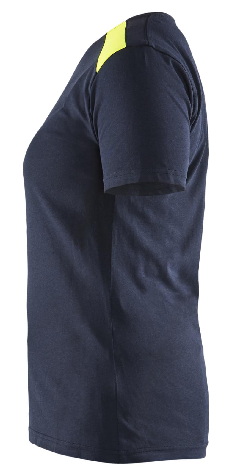 Blaklader Bi-Colour t-shirts 34791042 donker marineblauw-fluo geel(8633)