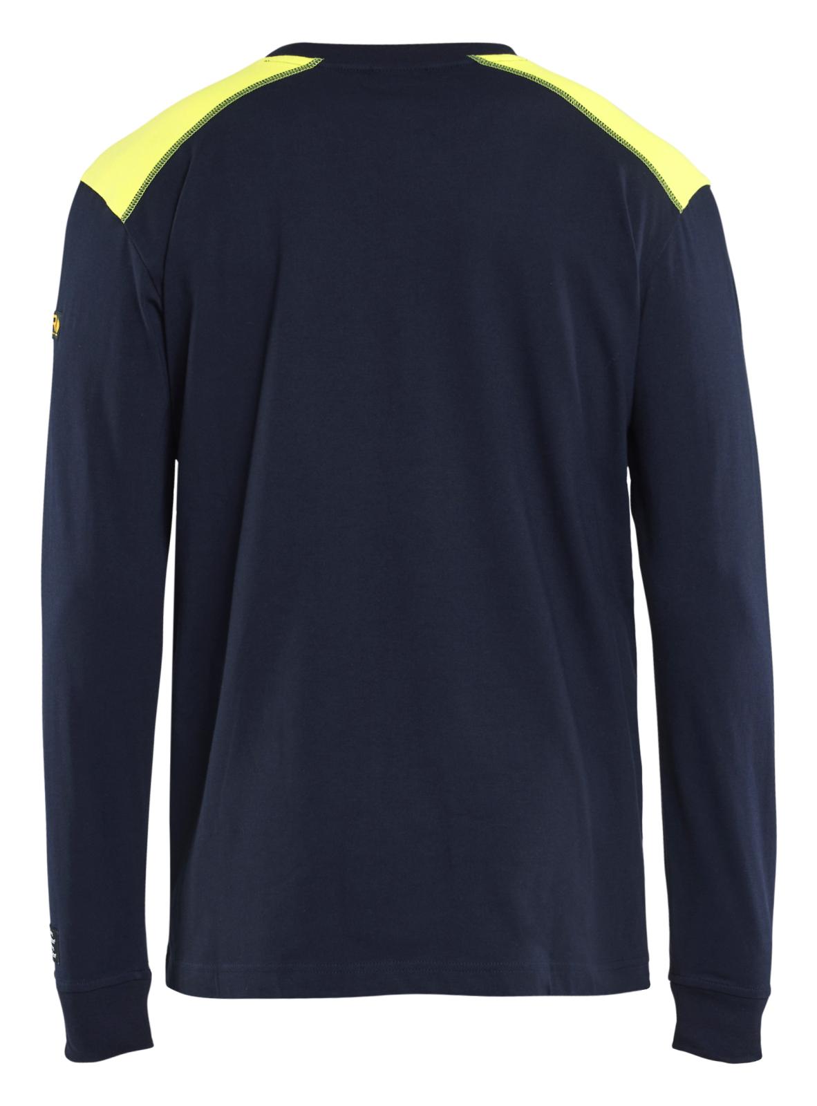 Blaklader Vlamvertragend T-shirt 34831737 Vlamvertragend lange mouwen Inherent vlamwerend HiVis marineblauw-fluo geel(8933)