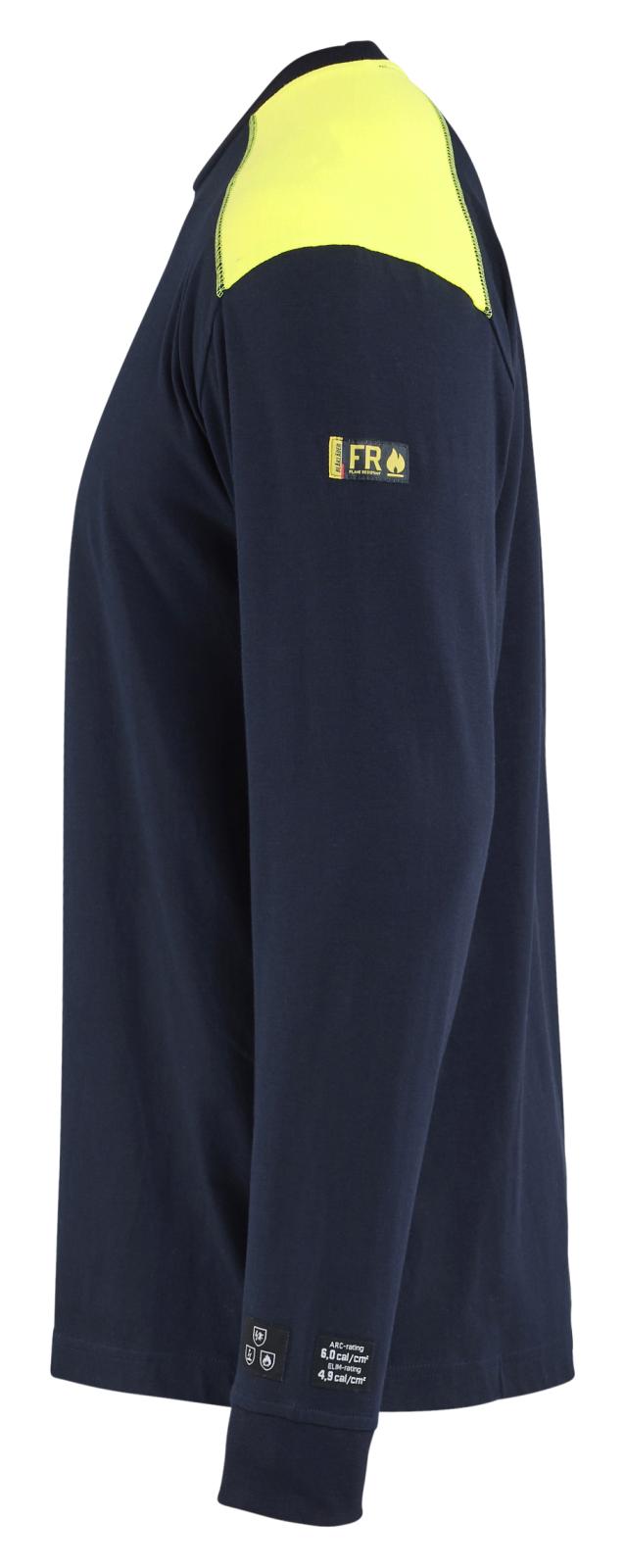 Blaklader Vlamvertragend T-shirt 34831737 Vlamvertragend lange mouwen Inherent vlamwerend HiVis marineblauw-fluo geel(8933)