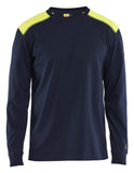 Blaklader Vlamvertragend T-shirt 34831737 Vlamvertragend lange mouwen Inherent vlamwerend HiVis marineblauw-fluo geel(8933)