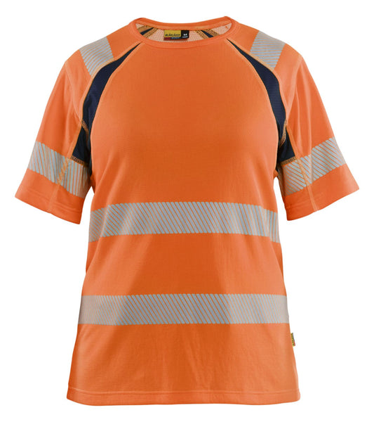 Blaklader High Vis Dames T-Shirts 35032537 HiVis fluo oranje-marineblauw(5389)