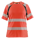 Blaklader High Vis Dames T-Shirts 35032537 HiVis fluo rood-zwart(5599)