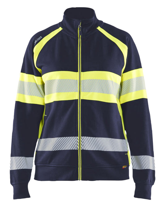 Blaklader High Vis Dames Sweaters 35051158 rits HIVis marineblauw-fluo geel(8933)