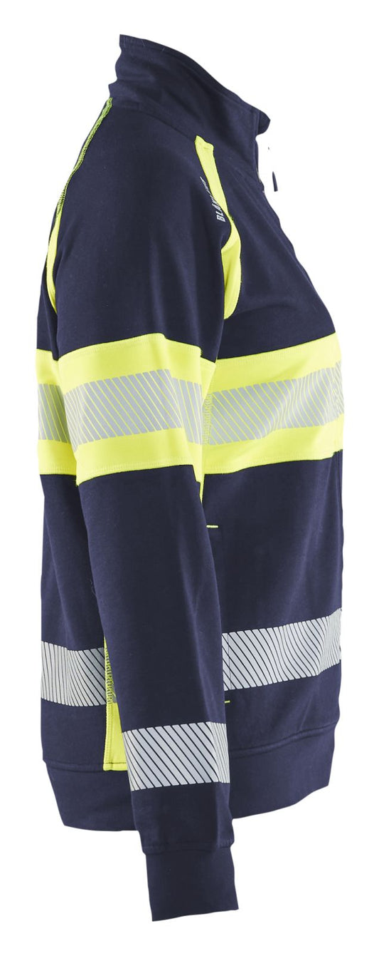 Blaklader High Vis Dames Sweaters 35051158 rits HIVis marineblauw-fluo geel(8933)