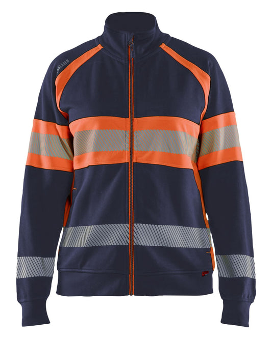 Blaklader High Vis Dames Sweaters 35051158 rits HIVis marineblauw-oranje(8953)