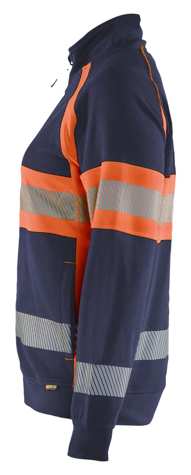 Blaklader High Vis Dames Sweaters 35051158 rits HIVis marineblauw-oranje(8953)