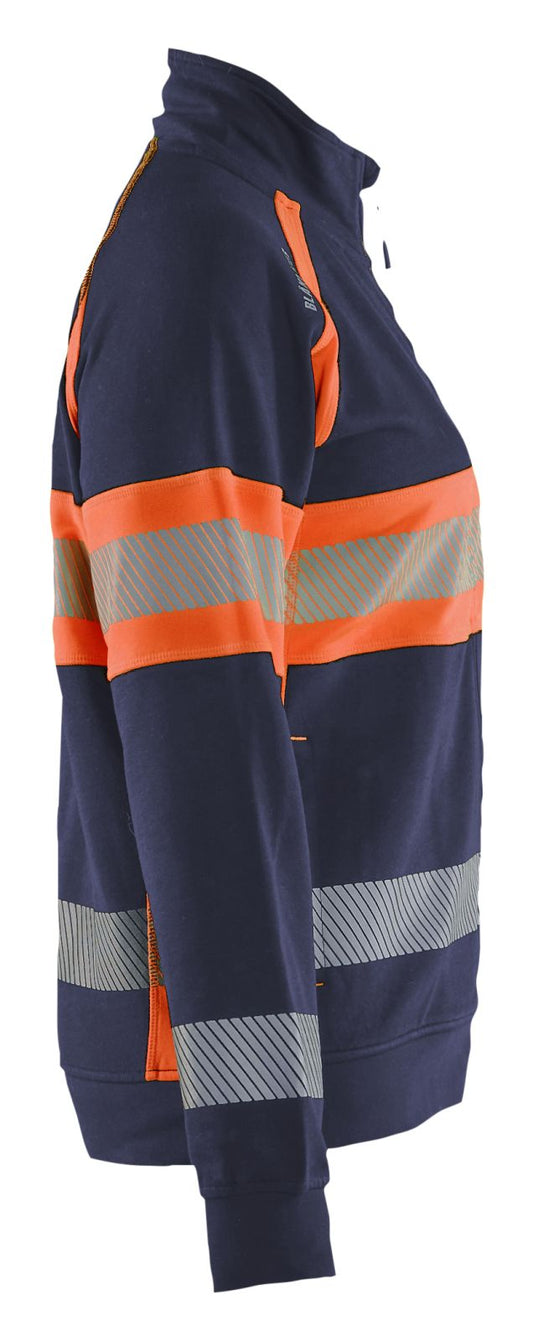 Blaklader High Vis Dames Sweaters 35051158 rits HIVis marineblauw-oranje(8953)