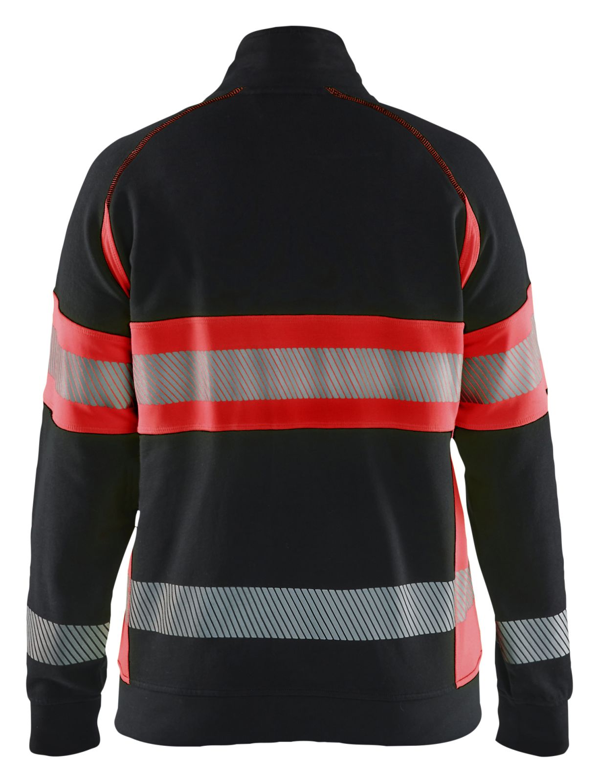 Blaklader High Vis Dames Sweaters 35051158 rits HIVis zwart-fluo rood(9955)