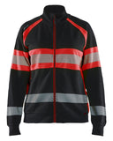 Blaklader High Vis Dames Sweaters 35051158 rits HIVis zwart-fluo rood(9955)