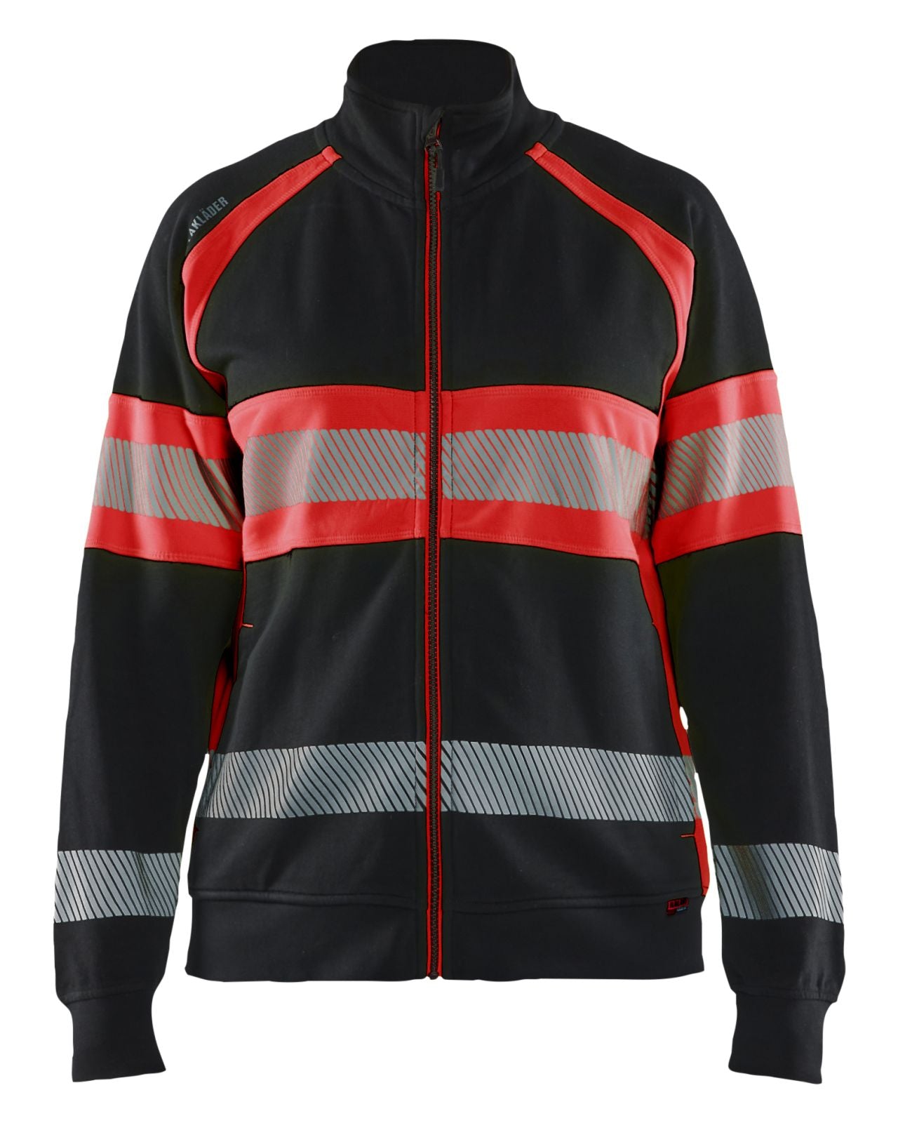 Blaklader High Vis Dames Sweaters 35051158 rits HIVis zwart-fluo rood(9955)