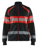 Blaklader High Vis Dames Sweaters 35051158 rits HIVis zwart-fluo rood(9955)