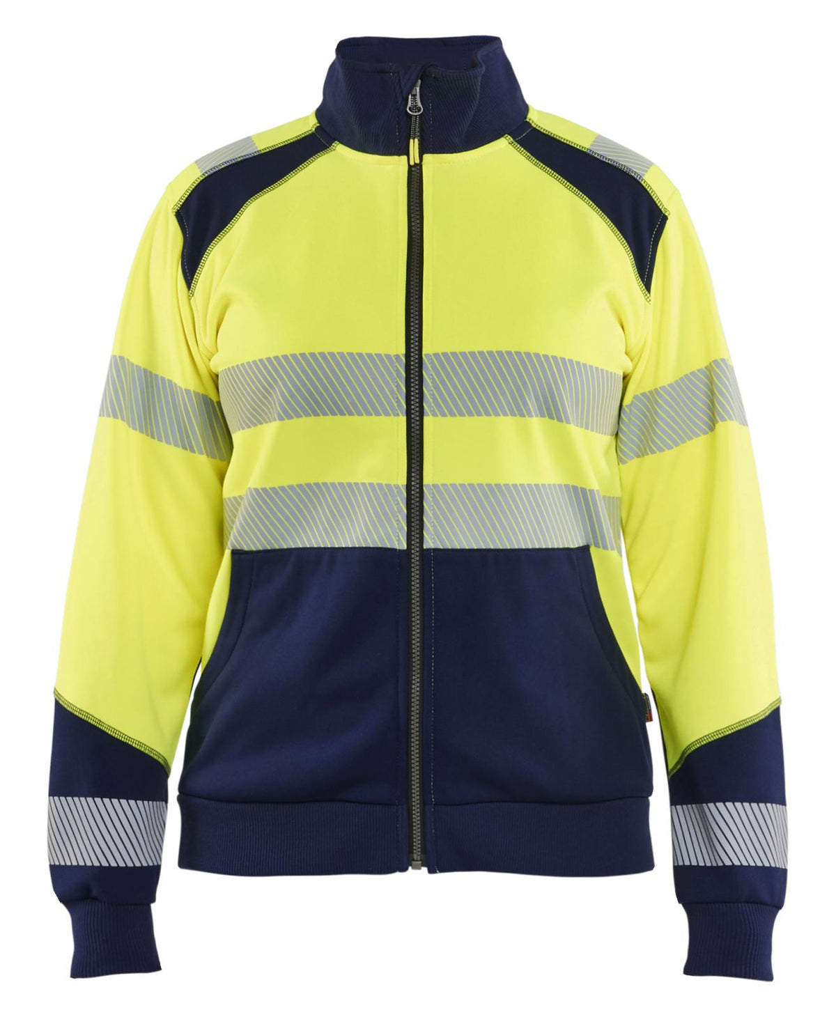 Blaklader Dames High Vis sweaters 35082528 HiVis rits fluo geel-marineblauw(3389)