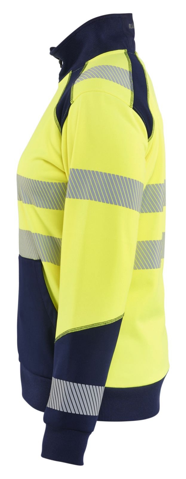 Blaklader Dames High Vis sweaters 35082528 HiVis rits fluo geel-marineblauw(3389)