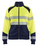 Blaklader Dames High Vis sweaters 35082528 HiVis rits fluo geel-marineblauw(3389)