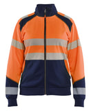 Blaklader Dames High Vis sweaters 35082528 HiVis rits fluo oranje-marineblauw(5389)