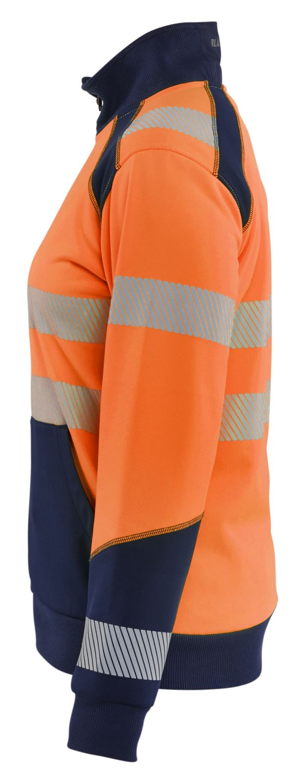 Blaklader Dames High Vis sweaters 35082528 HiVis rits fluo oranje-marineblauw(5389)