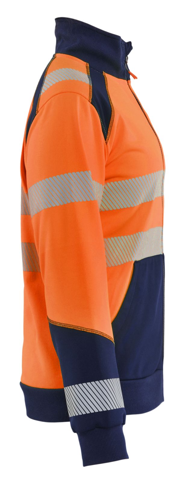 Blaklader Dames High Vis sweaters 35082528 HiVis rits fluo oranje-marineblauw(5389)