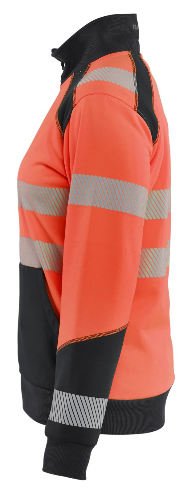 Blaklader Dames High Vis sweaters 35082528 HiVis rits fluo rood-zwart(5599)
