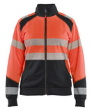 Blaklader Dames High Vis sweaters 35082528 HiVis rits fluo rood-zwart(5599)