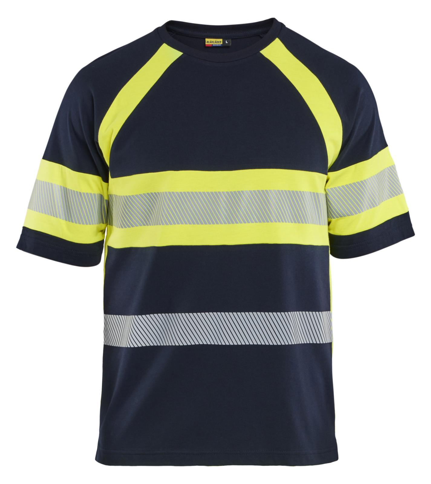 Blaklader Vlamvertragend Multinorm T-shirt 35191737 UV Inherent vlamwerend HiVis marineblauw-fluo geel(8933)