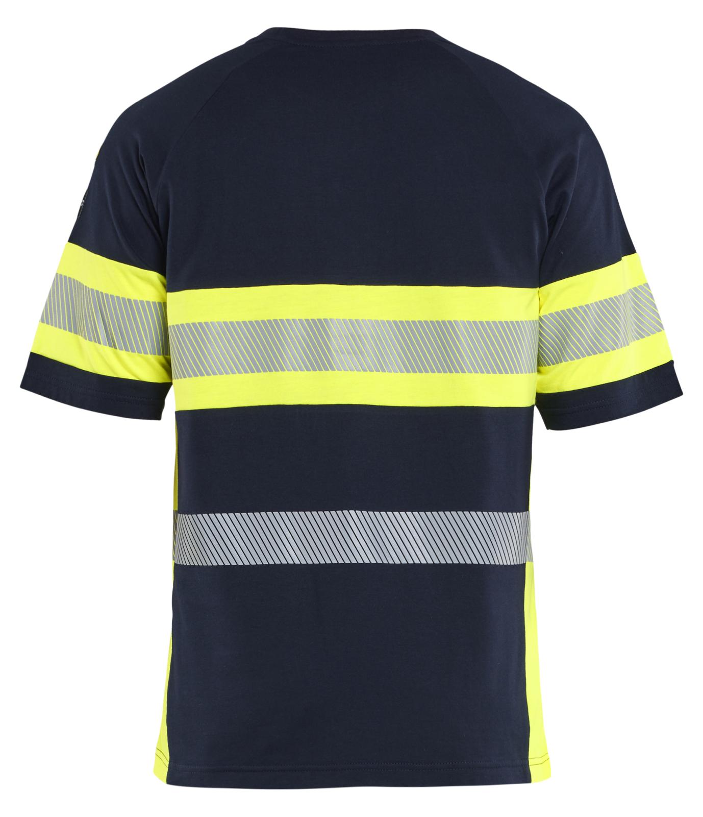 Blaklader Vlamvertragend Multinorm T-shirt 35191737 UV Inherent vlamwerend HiVis marineblauw-fluo geel(8933)