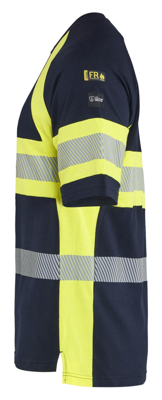 Blaklader Vlamvertragend Multinorm T-shirt 35191737 UV Inherent vlamwerend HiVis marineblauw-fluo geel(8933)