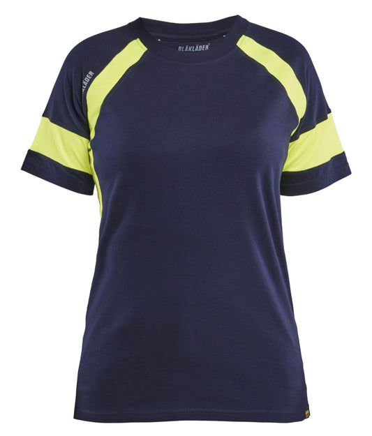 Blaklader Profiel Visible Dames T-shirt 35241030 HiVis marineblauw-fluo geel(8833)