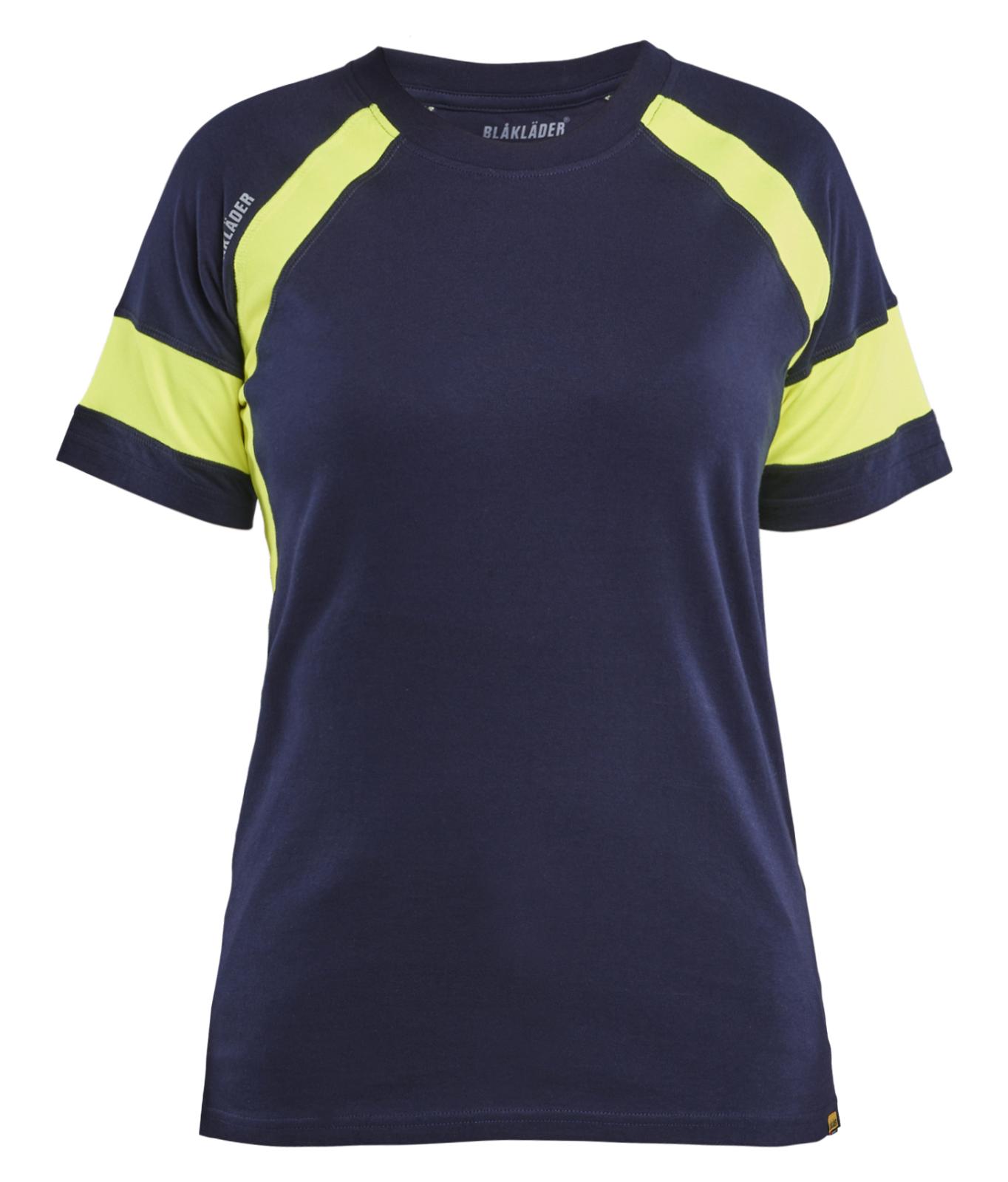 Blaklader Profiel Visible Dames T-shirt 35241030 HiVis marineblauw-fluo geel(8833)