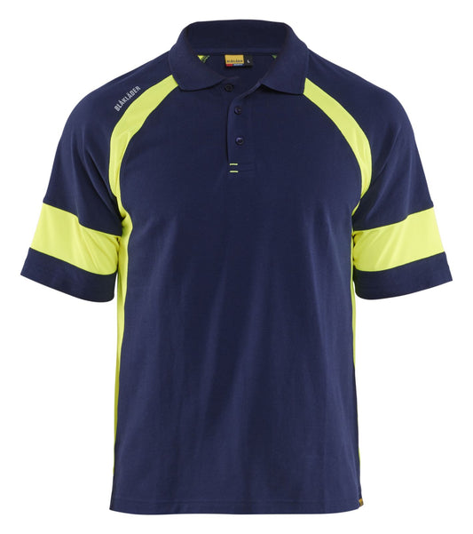 Blaklader Profiel Visible Poloshirt 35281050 HiVis marineblauw-fluo geel(8933)