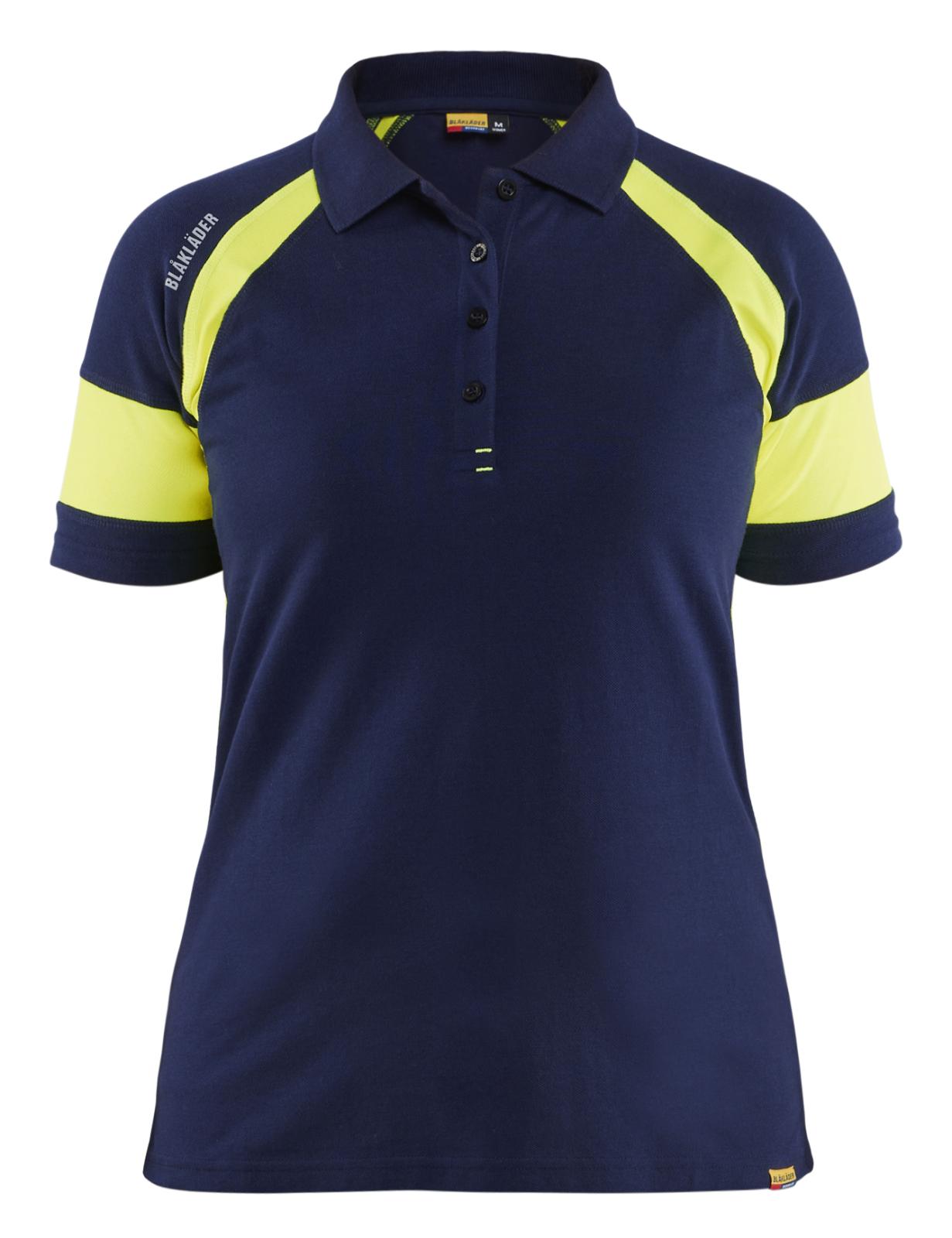 Blaklader Profiel Visible Dames Poloshirt 35291050 HiVis marineblauw-fluo geel(8933)
