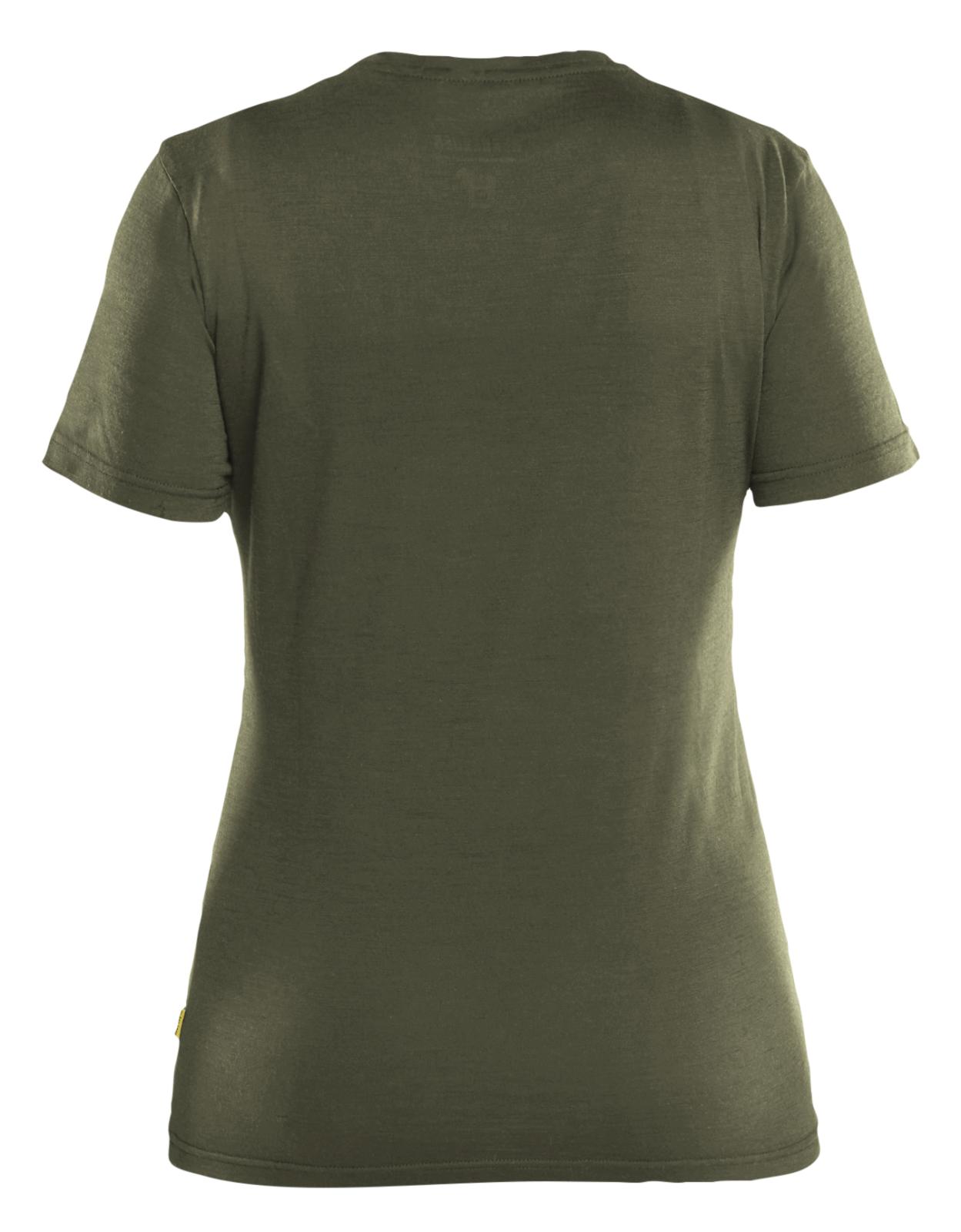 Blaklader Profiel Dames T-shirt 35371743 merinowol donker herfstgroen(4209)