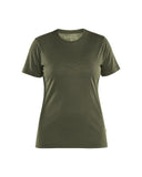Blaklader Profiel Dames T-shirt 35371743 merinowol donker herfstgroen(4209)