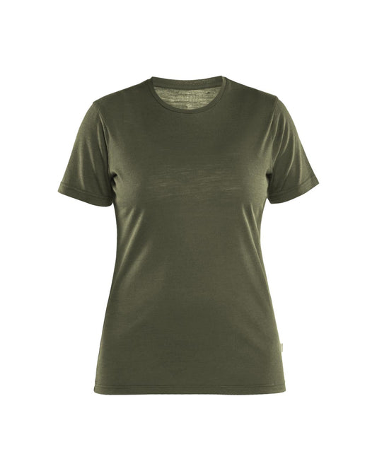 Blaklader Profiel Dames T-shirt 35371743 merinowol donker herfstgroen(4209)