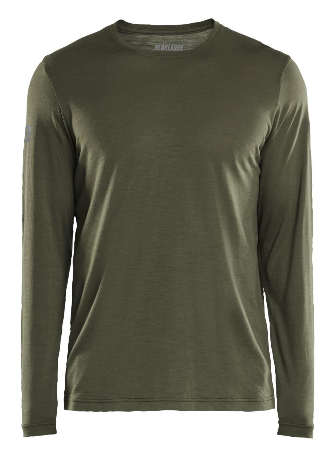 Blaklader Profiel T-shirt 35381743 lange mouwen merinowol donker herfstgroen(4209)