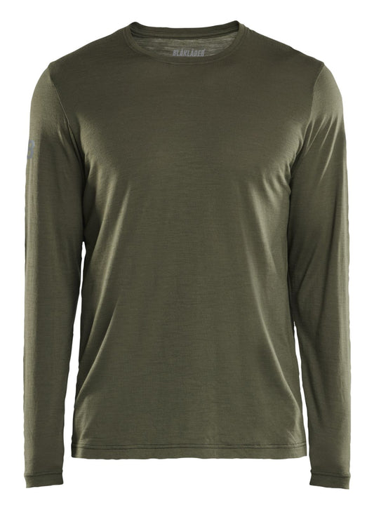 Blaklader Profiel T-shirt 35381743 lange mouwen merinowol donker herfstgroen(4209)