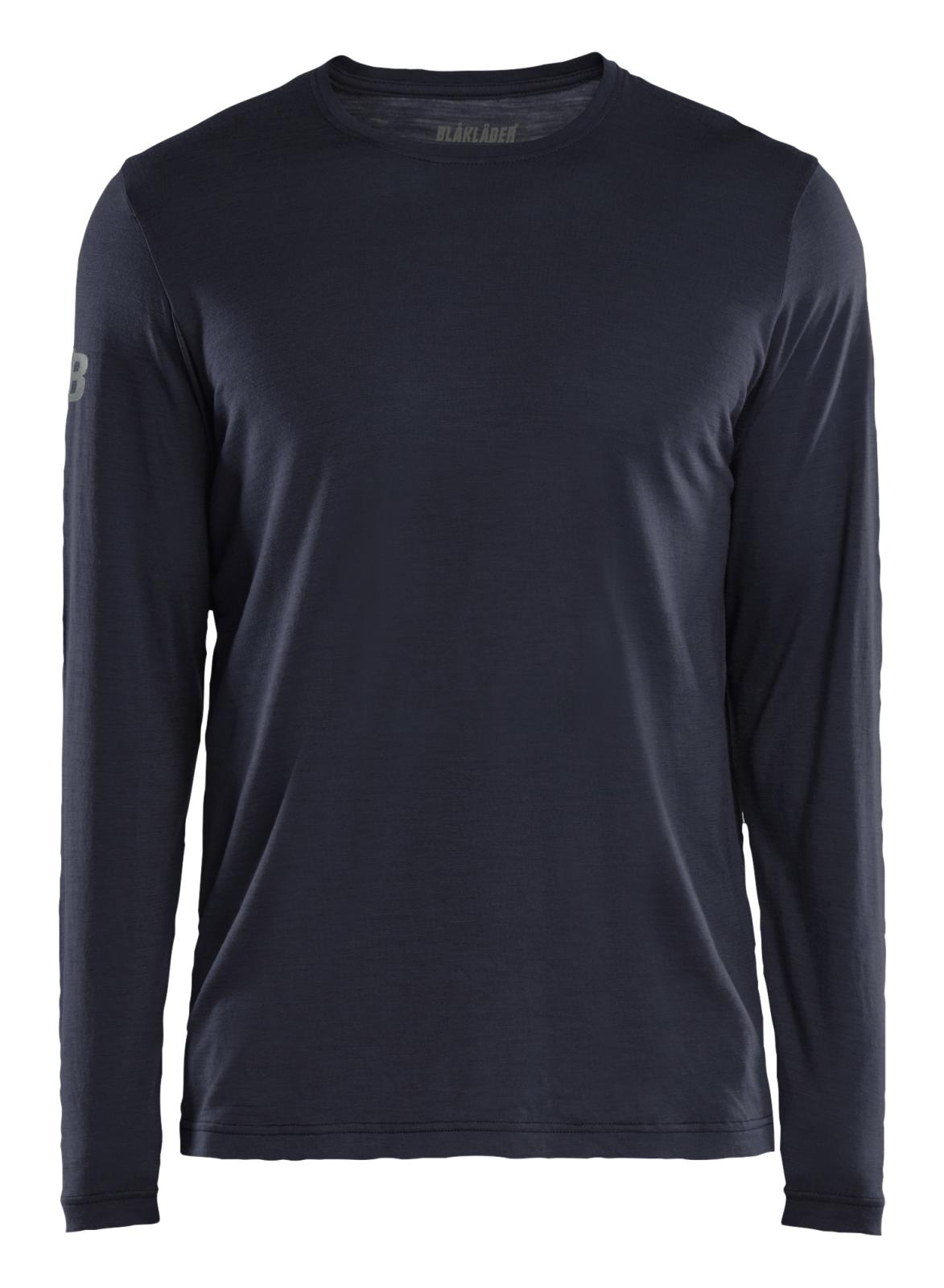 Blaklader Profiel T-shirt 35381743 lange mouwen merinowol donker marineblauw(8600)
