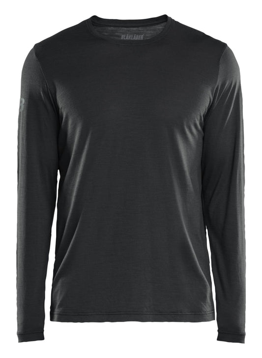 Blaklader Profiel T-shirt 35381743 lange mouwen merinowol zwart(9900)