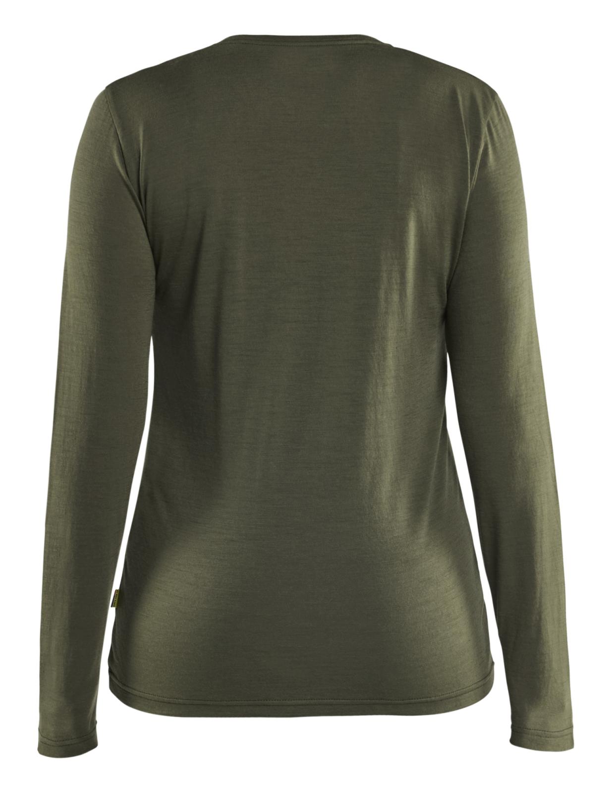 Blaklader Dames T-shirt 35391743 lange mouwen merinowol donker herfstgroen(4209)