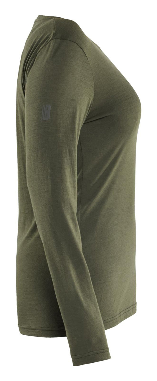 Blaklader Dames T-shirt 35391743 lange mouwen merinowol donker herfstgroen(4209)