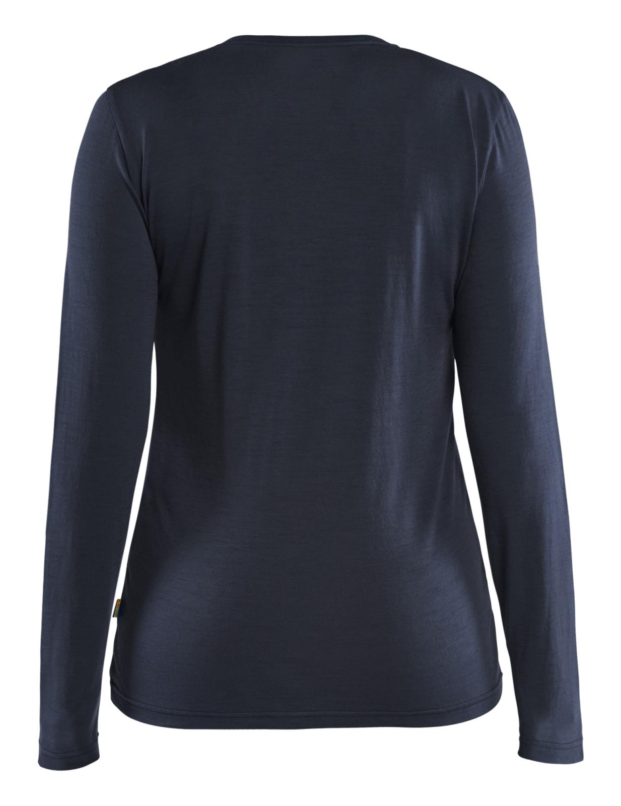 Blaklader Dames T-shirt 35391743 lange mouwen merinowol donker marineblauw(8600)