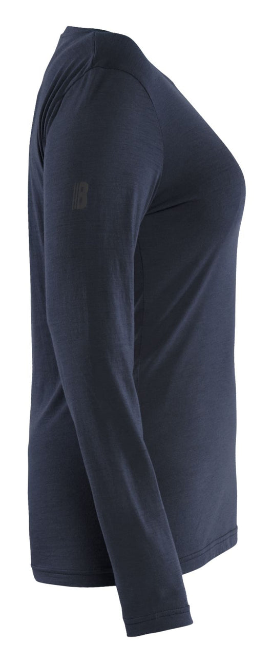 Blaklader Dames T-shirt 35391743 lange mouwen merinowol donker marineblauw(8600)