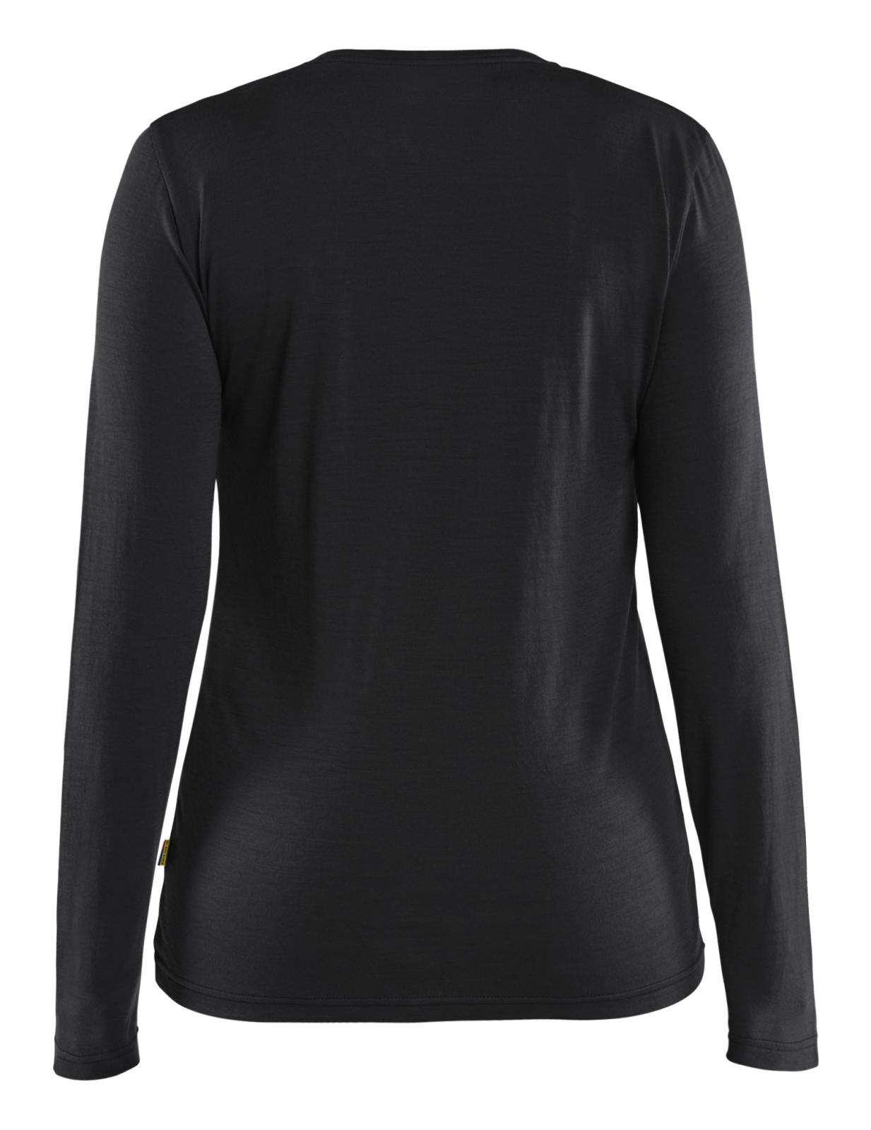 Blaklader Dames T-shirt 35391743 lange mouwen merinowol zwart(9900)