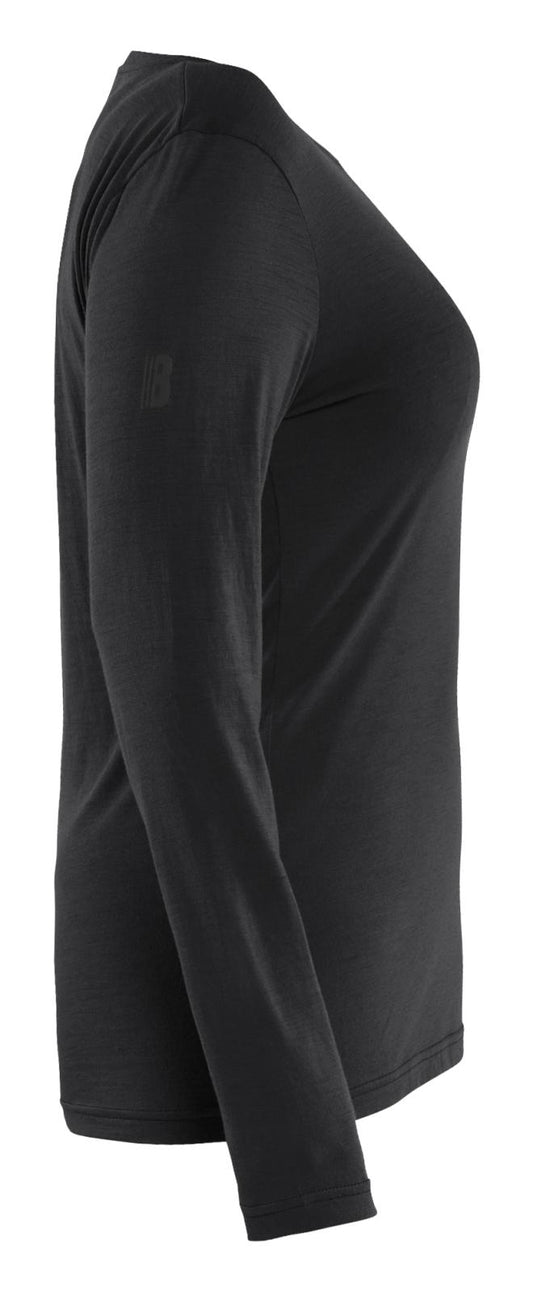 Blaklader Dames T-shirt 35391743 lange mouwen merinowol zwart(9900)