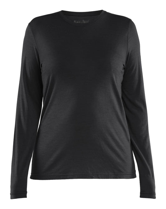 Blaklader Dames T-shirt 35391743 lange mouwen merinowol zwart(9900)